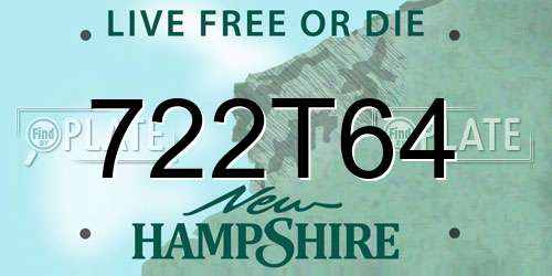 722T64 New Hampshire License Plate