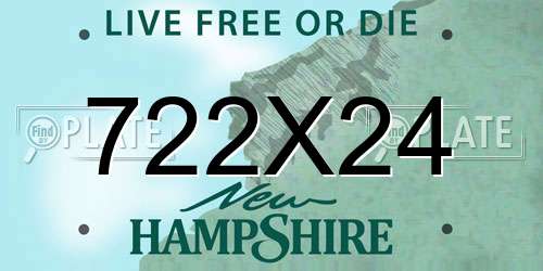 722X24 New Hampshire License Plate