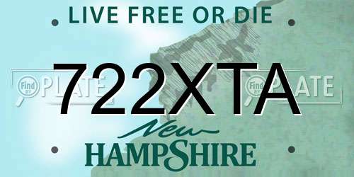 722XTA New Hampshire License Plate