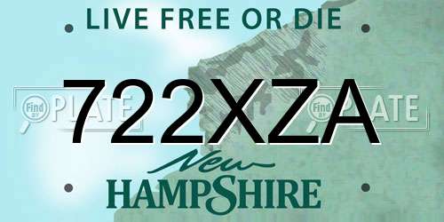 722XZA New Hampshire License Plate