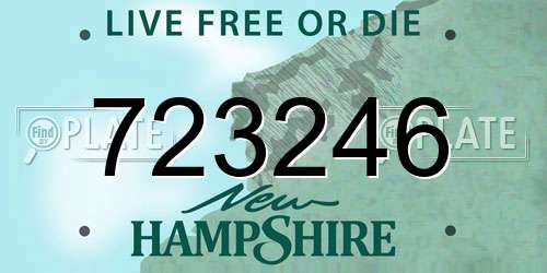 723246 New Hampshire License Plate
