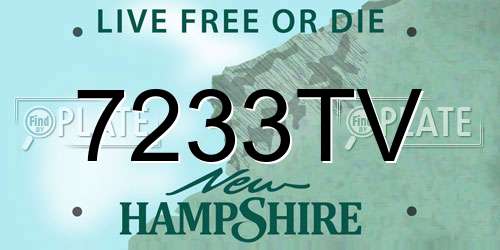7233TV New Hampshire License Plate
