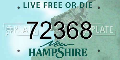 72368 New Hampshire License Plate