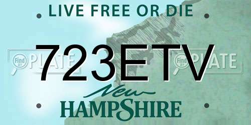723ETV New Hampshire License Plate