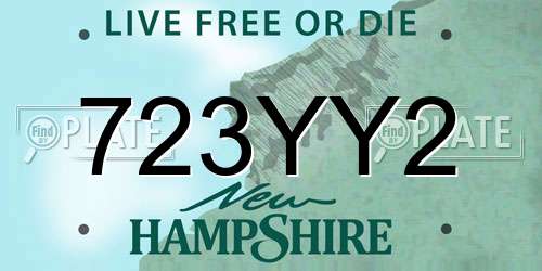 723YY2 New Hampshire License Plate