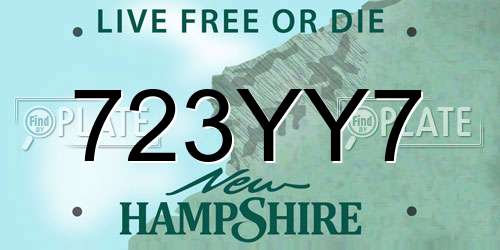 723YY7 New Hampshire License Plate