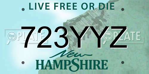 723YYZ New Hampshire License Plate