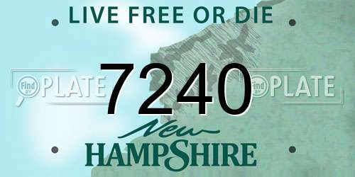 7240 New Hampshire License Plate