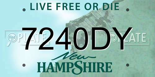 7240DY New Hampshire License Plate