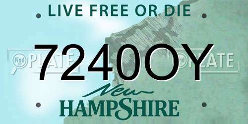 7240OY New Hampshire License Plate