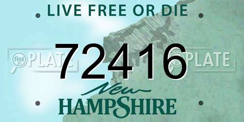72416 New Hampshire License Plate