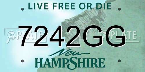 7242GG New Hampshire License Plate