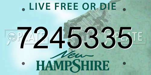 7245335 New Hampshire License Plate