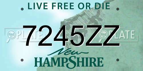 7245ZZ New Hampshire License Plate