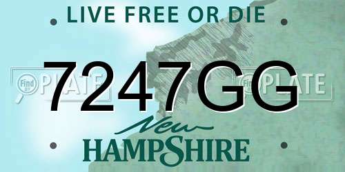 7247GG New Hampshire License Plate
