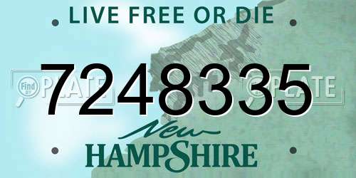 7248335 New Hampshire License Plate