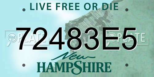 72483E5 New Hampshire License Plate