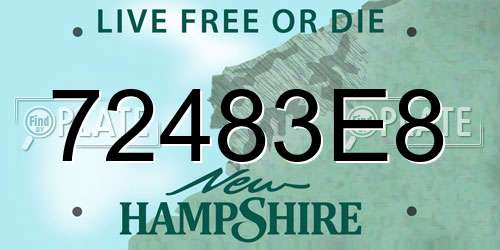 72483E8 New Hampshire License Plate