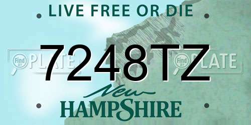 7248TZ New Hampshire License Plate