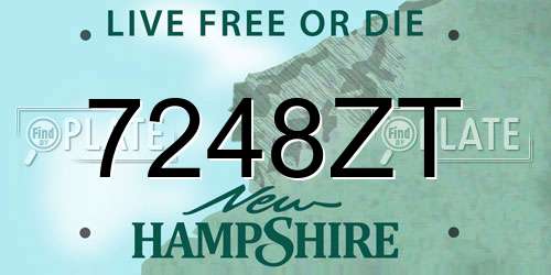 7248ZT New Hampshire License Plate