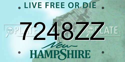 7248ZZ New Hampshire License Plate
