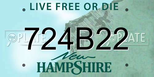 724B22 New Hampshire License Plate