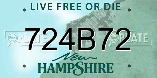 724B72 New Hampshire License Plate
