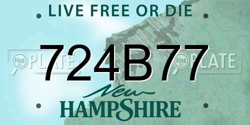 724B77 New Hampshire License Plate