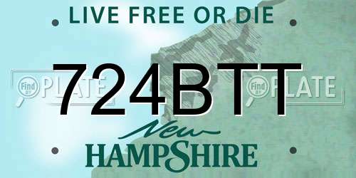 724BTT New Hampshire License Plate