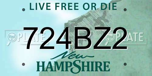 724BZ2 New Hampshire License Plate
