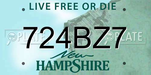 724BZ7 New Hampshire License Plate