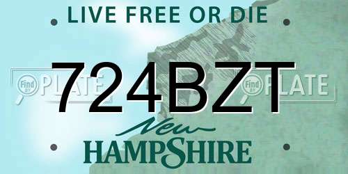 724BZT New Hampshire License Plate