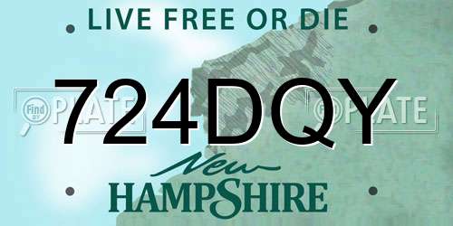 724DQY New Hampshire License Plate