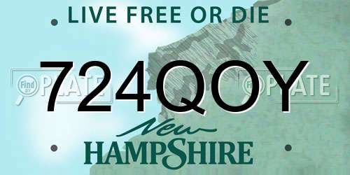 724QOY New Hampshire License Plate