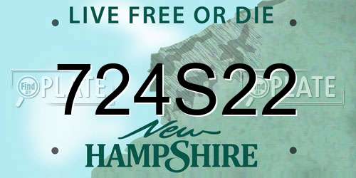 724S22 New Hampshire License Plate