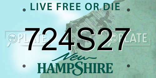 724S27 New Hampshire License Plate