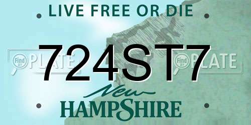 724ST7 New Hampshire License Plate