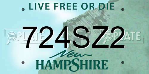 724SZ2 New Hampshire License Plate