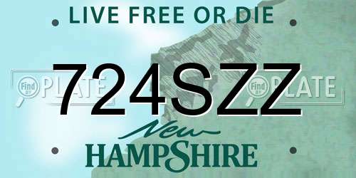 724SZZ New Hampshire License Plate