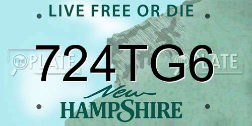 724TG6 New Hampshire License Plate