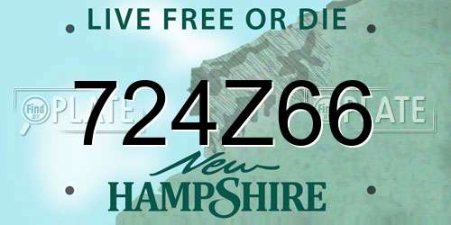 724Z66 New Hampshire License Plate
