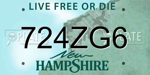 724ZG6 New Hampshire License Plate