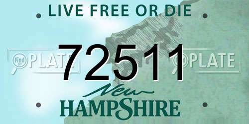 72511 New Hampshire License Plate