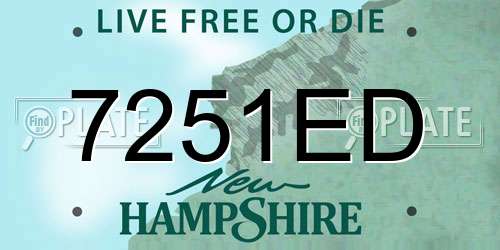 7251ED New Hampshire License Plate