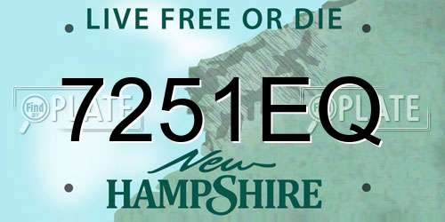 7251EQ New Hampshire License Plate