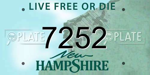 7252 New Hampshire License Plate