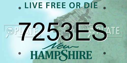7253ES New Hampshire License Plate