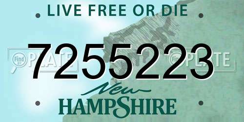 7255223 New Hampshire License Plate