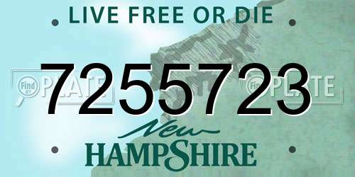 7255723 New Hampshire License Plate