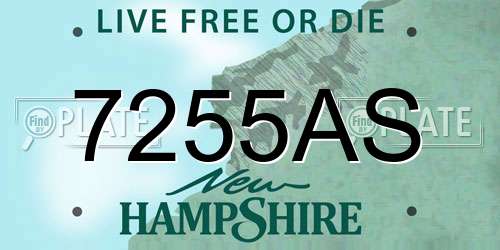 7255AS New Hampshire License Plate